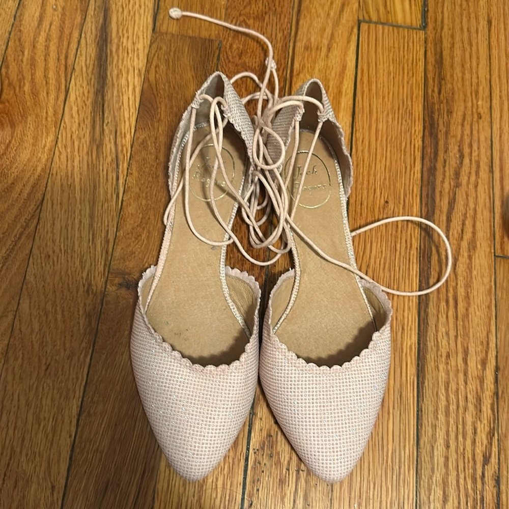 Jack Rogers lace up flats